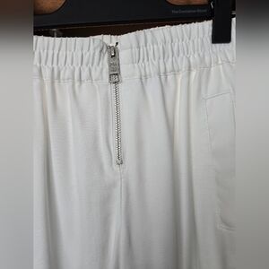 DKNY White Elastic Waist Pants